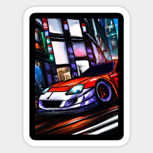 Sports car in Big City Sticker